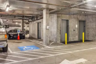 Incredibly Large Deeded Parking Space #34 (right by elevator) in securely monitored garage!