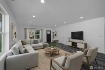 Virtually staged living room.