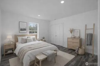 Virtually staged second bedroom.