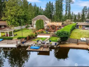 40` Lake front with new floating dock and expansive outdoor entertainment options