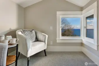 Tall ceilings up here above primary for a little get away spot and reading nook