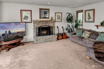 Very Large Front Room with Lovely Brick Fireplace.