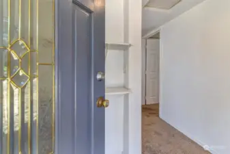 Front door opens to short hallway to kitchen and access to 2 other bedrooms.