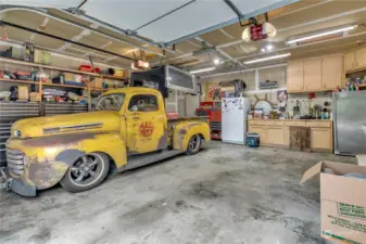 2-Car Garage with Built-In Cabinets & Shelving