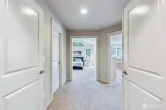 Double door entry into the sprawling primary suite.