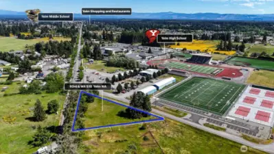 C1 zoning allows for retail and service oriented establishments as well as child day-care centers and preschools. Blue boundary lines are approximate. Buyer to verify to their own satisfaction.