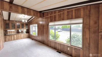 Large Windows and Vaulted Ceilings In Living Room