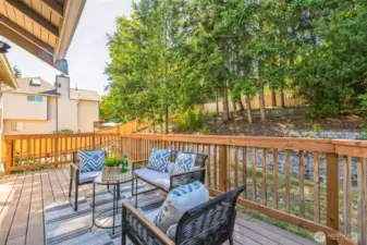 Trex deck with 2024 Cedar Railings