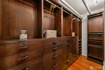 One of the large walk-in closets.