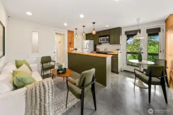 Lowest level living room; this space has been used as a rental unit in the past.