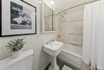 Lowest level full bath.