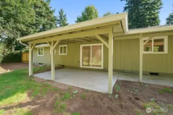 Back covered patio.