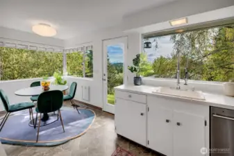 Enjoy the view of Mt Rainier from the kitchen sink as well.