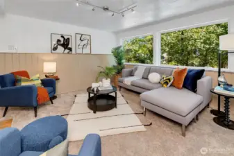 Downstairs family room.