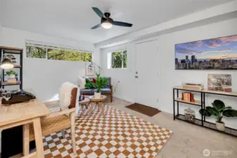 Downstairs bedroom/office with separate entrance.