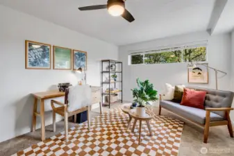 This room gets great light and has a big closet.