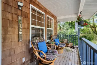 Comfortable covered front porch to enjoy the sunsets