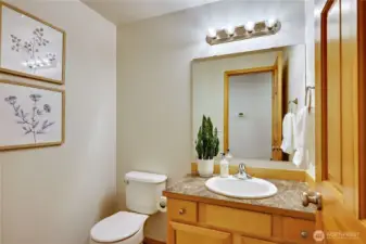 Convenient main floor powder room for guests.