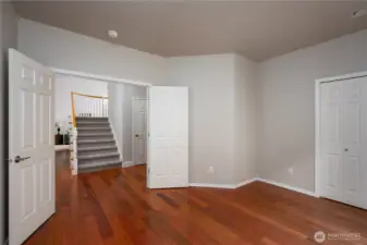 French doors lead you to this office/den on the main floor.