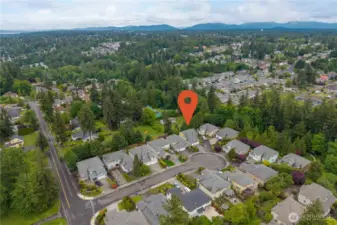 All the homes in this neighborhood offer a classy NW vibe. This view is looking Northeast.
