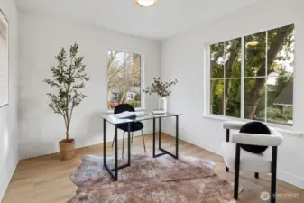 Bedroom #2 here utilized as an office