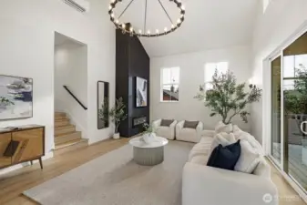 Livinr room is a feast for the eyes and conversation pieces