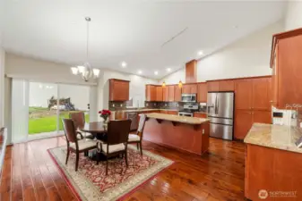 This kitchen has a fantastic amount of storage space.