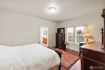 The windows in the primary bedroom face Mt. Rainier.