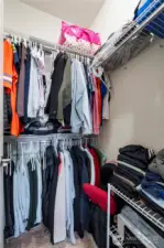 walk in closet in the front bedroom.