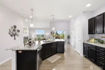 Connecting nurture to nature - make great meals with friends, while enjoying the vibrant western skies and glowing sunsets over the tree-top framed Olympic Mountain range. It feels good in here.