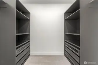 Large walk in primary closet