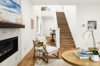 Dramatic 2-story foyer with oversized windows