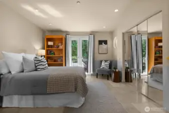 3rd bedroom with garden views