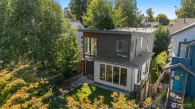 Home is positioned far back from the street
