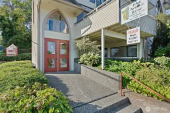 Attractive main entry and signage.