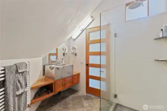 3/4 bath in apartment. Access to steeple here.