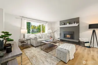 Cozy Gas Fireplace w/ Thermostat & Remote