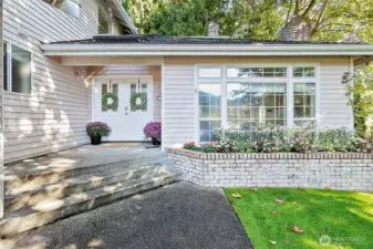 Double doors greet visitors