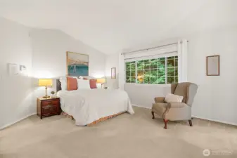 Large Primary with 5 piece bathroom and large walk in closet