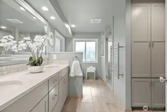 Remodeled primary spa inspired bathroom