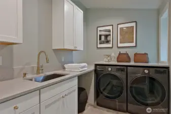 Upper level laundry means no hauling baskets of clothes up and down the stairs!