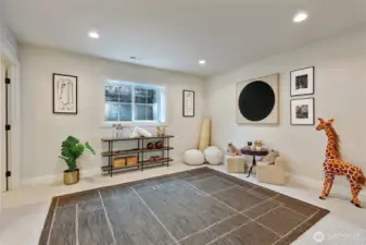 5th bedroom (makes a great home gym, guest room, etc) on lower level includes HUGE closets for all your extra storage needs (2 closets to left of photo).