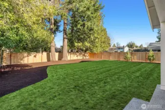 Large, Level, and fenced backyard with great Privacy