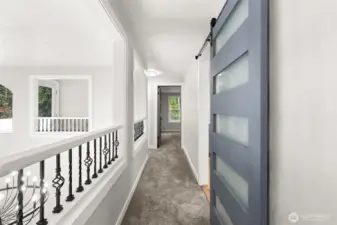 Sliding door to laundry room