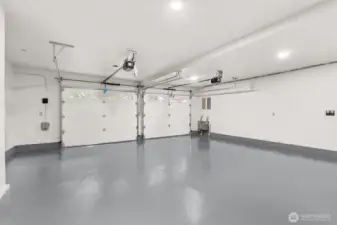 Attached oversized 2-car garage