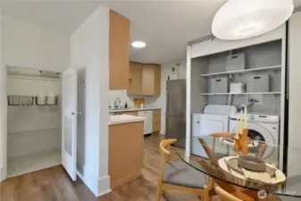 Large walk-in pantry. Full washer and dryer