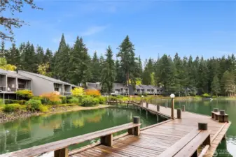 Walk along the docks and trails around the lake