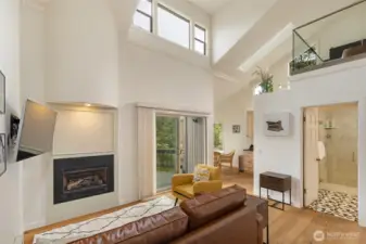 Vaulted ceilings with two floors of living