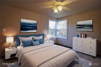 Primary bedroom decorating idea!