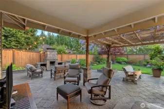 Covered Paver Patio Off Family Room